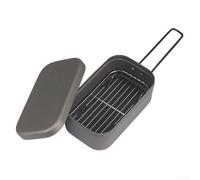 Boîte à déjeuner portable en aluminium avec cuiseur vapeur et grille - Ensemble de cuisine léger pour pique-nique en plein air pour la randonnée et le barbecue - Conteneur de repas de voyage compact