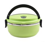 Boîte à déjeuner ronde 700 ml isotherme 304 - Sans BPA - Pour l'école, le bureau, les voyages - 1 compartiment (orange)