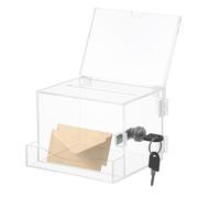 Boîte à dons en acrylique transparent multifonction avec serrure | Urne polyvalente avec porte-pancarte pour les communautés, les écoles, les entreprises