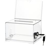 Boîte à dons- Urne électorale - Boîte à suggestions - Boîte à enveloppes - Avec serrure - Transparente - Avec porte-affiche -