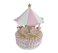 Boîte à Dragées Carrousel Vintage Rose en Papier, 1 Pack | Boîte de Bonbons, Chocolat et Petites Créations, Montage Facile, Style Créatif et Délicat pour Fête
