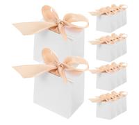 Boîte à Dragées, Petit Coffret Présent Minimaliste, Ruban | Présentation Prête à Offrir, pour Petits Souvenirs et Bonbons, Style Européen, Finition Blanche