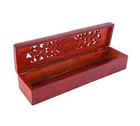 Boîte à Encens Vietnam Nanmu Brûleur d'Encens Couché Assortiment de Baguettes Porte-Boîte (Double Bonheur)