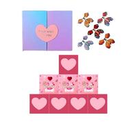 Boîte à enveloppe rouge - Conception de matériaux en papier, construction de poids 200 g, coffret 8 10 12, style cadeau de Saint-Valentin | rebondissante pour petit ami, petite amie, ma