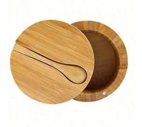Boîte à épices en bambou avec cuillère et couvercle rotatif. Pot à épices en bambou avec aimant et aspiration. Boîte à sel individuelle. Alimentation, cuisine, cuisson, assaisonnement, épice, fête, vo