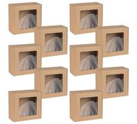 Boîte à facettes carrée avec fenêtre, coffret cadeau 20x20x10 cm x10