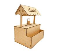 Boîte à fentes pour message d ' anniversaire, porte-cartes de mariage en bois, conception de toit de puits de souhaits, pièce de collection de connexion d ' invité, décoration de table de banquet,