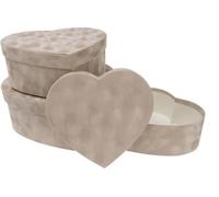 Boîte à fleurs 3pc velours coeur café ROZETTE