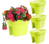 botle Lot de 3 jardinières ovales pour Balcon - 39,5 cm - 12,3 l - Vert Citron