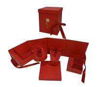 Boîte à fleurs vide - Boîte à chocolats avec lettre - remplissage pour roses de saint - coffret cadeau de luxe pour proposition d'anniversaire de confession