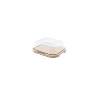 Pebbly Plateau à fromage compact en bambou avec couvercle en verre