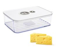 Boite a Fromage pour Frigo, 1250 ML Avec Couvercle et Etiquette Boite de Rangement Frigo avec Dateur Boites Fromages Empilable