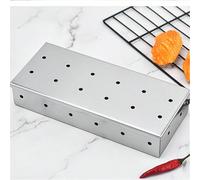 Boîte à fumée BBQ carrée en acier inoxydable épaissi anti-déformation, boîte fumeur en bois de fruit pour barbecue au charbon de bois extérieur, outil de fumage en bois de litchi, accessoires BBQ univ
