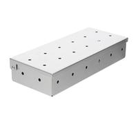 Boîte à Fumée en Acier Inoxydable pour Barbecue, 22,2x9,6x4,4cm | Copeaux de Bois ou Granulés, Usage Extérieur, Compatible Plupart des Grils, Camping et Jardin