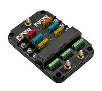 Boîte à Fusibles 12 V Marine 10V-24V 80A Voyant | Bloc de Distribution à Double Fusible, Barres Nickelées, pour Circuits 12V Marins et Tout-Terrain