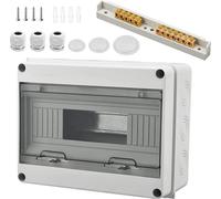 Boîte à fusibles apparente IP65-1 rangée 12 modules 7 terminaux 3 connecteurs