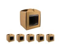 Boîte à Gâteau avec Fenêtre 250x250x250 mm (Pack de 5) - Idéale pour Pâtisserie, Gâteaux, Mariages, Noël & Toutes Occasions!