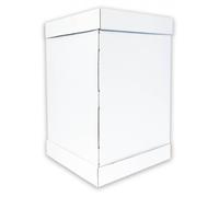 Boîte à gâteau KAPAK, lot de 10, blanche, 41 x 41 x 45 cm, pour gâteaux hauts