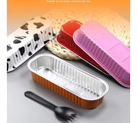 Boîte à gâteau rectangulaire en aluminium avec couvercle, moule à pudding, tasse à dessert au fromage, 18 Chi, 200ml, 10 pièces Green