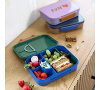 Lässig Boîte à goûter Bento Little Gang Coeur – sans BPA, séparation amovible – mauve