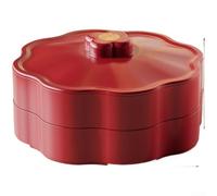 Boîte à goûter de style chinois avec couvercle, récipient de rangement multi-compartiments en plastique PP, plateau de rangement empilable pour noix pour fête à la maison, design étanche à la