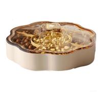 Boîte à goûter de style chinois avec couvercle, récipient de rangement multi-compartiments en plastique PP, plateau de rangement empilable pour noix pour fête à la maison, design étanche à la