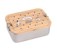 Boîte À Goûter En Inox Et Bambou Happy Prints Beige TU