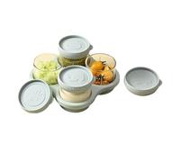 Boîte à Goûter Enfant 4 Pièces En Verre Étanche Avec Plateau Gradué | Bocaux En Verre Pour Aliments Pots De Rangement Pour Snack Purée Lait Maternel Maison Appartement Camping Extérieur