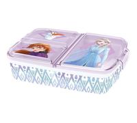 Stor Boîte à sandwich Disney Frozen pour enfants avec 3 compartiments, en plastique sans BPA, lavable et réutilisable, ne convient pas au lave-vaisselle et au micro-ondes