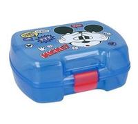 Boite à Goûter - MICKEY MOUSE - Plastique Ultra Solide - Bleu Ciel - Enfant - Lave-Vaisselle Compatible