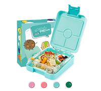 Boîte à goûter Schmatzfatz Easy pour enfants - Boîte bento compacte avec insert amovible à 4 compartiments, étanche, sans BPA et compatible lave-vaisselle, idéale pour la crèche et l'école.