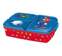 Boîte à goûter - Super Mario - Multi-compartiments - Plastique sans BPA - Dimensions 19,5x16,5x6,7 cm - Enfant