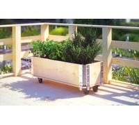 Boîte à herbes en bois Rouleaux Plantes Fleurs Pot de culture Balcon Légumes Jardin Massifs