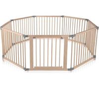 Boîte à jouets en bois pour bébés – Boîte à jouets en bois personnalisable avec porte – 8 éléments – Barrière de sécurité
