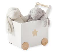 Boîte à jouets GINGER HOME sur roulettes, en bois, blanche, dimensions : 38 x 45 x 54 cm.