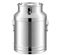Boîte à lait hermétique en acier inoxydable, conteneur de stockage de liquide de 42 L avec couvercle hermétique et poignée de transport pour lait, vin, eau, bière
