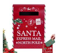 Boîte À Lettres De Noël Coffret Vintage Rouge De Noël Pour Petits Objets | Boîte aux Lettres Intérieure Pour Maison Cheminée Entrée Étagère Appartement Chevet Anniversaire Grand
