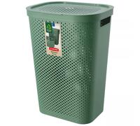 Curver Coffre à linge Infinity Dots 59 L – 44×35×60 cm – Vert (04754-S86)