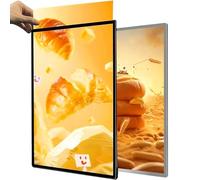 Boîte à Lumière Led Murale, Cadre D'affichage Publicitaire Enfichable Ultra Mince, Affiche Lumineuse Et Panneau De Message Pour Restaurants, Bars, Magasins Et Présentoirs De Vente Au D silver 50*70cm