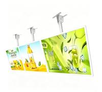 Boîte à lumière LED ultra fine à cadre encliquetable, panneau d'affichage mural LED numérique pour la publicité, tableau de menu 3D pour restaurant, café, magasin, panneau d'affichage horizontal à