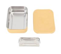 Boîte à lunch Bento étanche en acier inoxydable avec séparateur amovible pour lécole, le bureau, le pique-nique, jaune