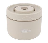 Boîte à lunch Bento isotherme ronde empilable à 2 niveaux en acier inoxydable, 550 ml, blanc crème