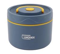 Boîte à lunch Bento isotherme ronde empilable à 2 niveaux en acier inoxydable, 550 ml, bleu profond