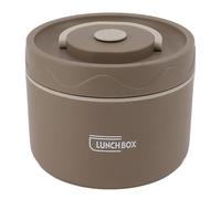 Boîte à lunch Bento isotherme ronde empilable à 2 niveaux en acier inoxydable, 550 ml, café foncé