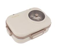 Boîte à lunch Bento portable en acier inoxydable avec bol à soupe, cuillère et baguettes - 1100 ml, 3 compartiments