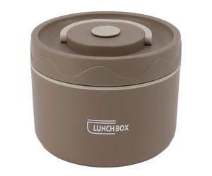 Boîte à lunch Bento ronde empilable à 2 niveaux en acier inoxydable, isotherme et anti-fuite, 550 ml
