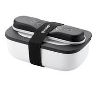Lunch Box Blanche Avec Compartiment Et Set De 3 Couverts En Inox