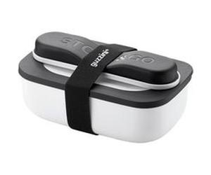 Boîte à lunch blanc avec couverts de voyage Store and Go - Guzzini - Blanc - Inox Blanc G
