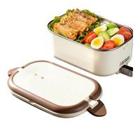 Boîte À Lunch Chauffante Avec Poignée Double Grille Chauffage Électrique | Boîte Chauffe-Repas Élève École Bureau, École, Voiture, Camion, Maison, Classe, Travail, Camping,