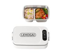 Boîte à lunch chauffante d ' une capacité de 900 ML et batterie, A | Capacité de la batterie de 12 000 MAh, plateau amovible antiadhésif, contrôle de puissance monté sur le couvercle